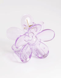 Kids Transparent Purple Daisy Flower Claw Clip - link has visual effect only