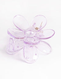 Kids Transparent Purple Daisy Flower Claw Clip - link has visual effect only