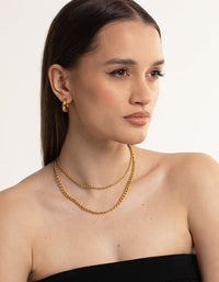 Gold Plated Stainless Steel Twist Chain Double Layer Necklace - link has visual effect only