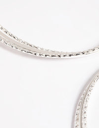Rhodium 60mm Textured Twist Hoop Earrings - link has visual effect only