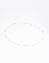 Gold Plated Sterling Silver Freshwater Pearl Row Choker - link has visual effect only