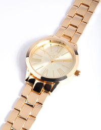 Gold Large Roman Link Watch - link has visual effect only
