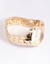 Gold Large Roman Link Watch - link has visual effect only