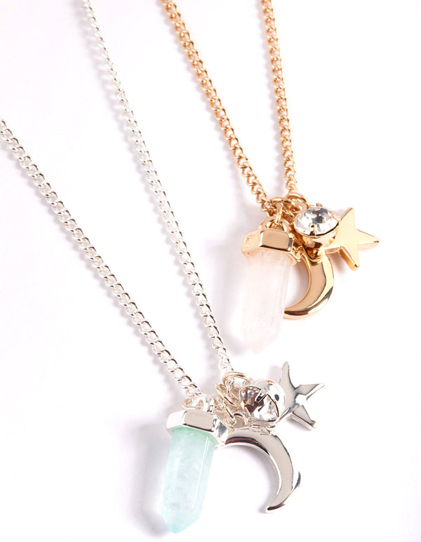 Mixed Metal Charm Shard Necklace Pack
