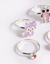 Kids Silver Animal Motif Ring 6-Pack - link has visual effect only