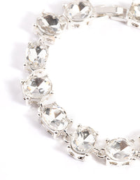 Silver Mix Facet Oval Stone Bracelet - link has visual effect only