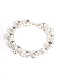 Silver Mix Facet Oval Stone Bracelet - link has visual effect only