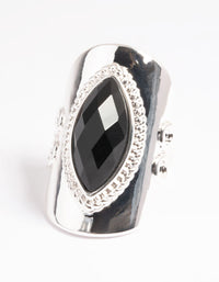 Silver Boho Stone Set Ring - link has visual effect only