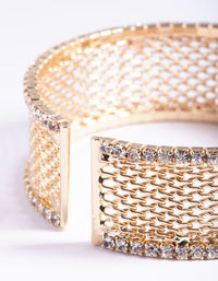 Gold Cupchain Mesh Cuff Bangle - link has visual effect only