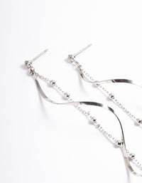 Rhodium Twist Ball Chain Drop Earrings - link has visual effect only