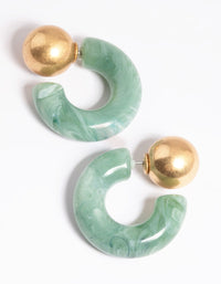 Worn Gold Resin Back & Front Hoop Earrings - link has visual effect only