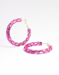 Gold Diamante Mix Hoop Earrings - link has visual effect only