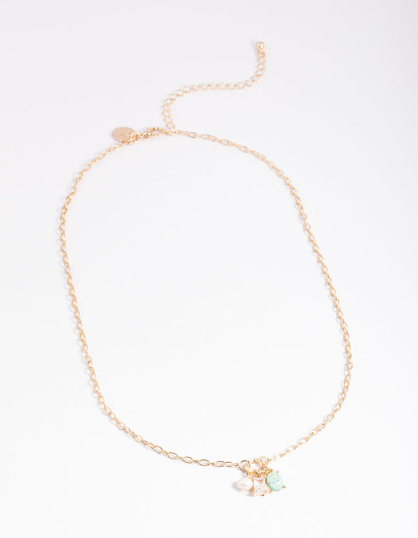 Skylar Dainty Pearl Cluster Necklace