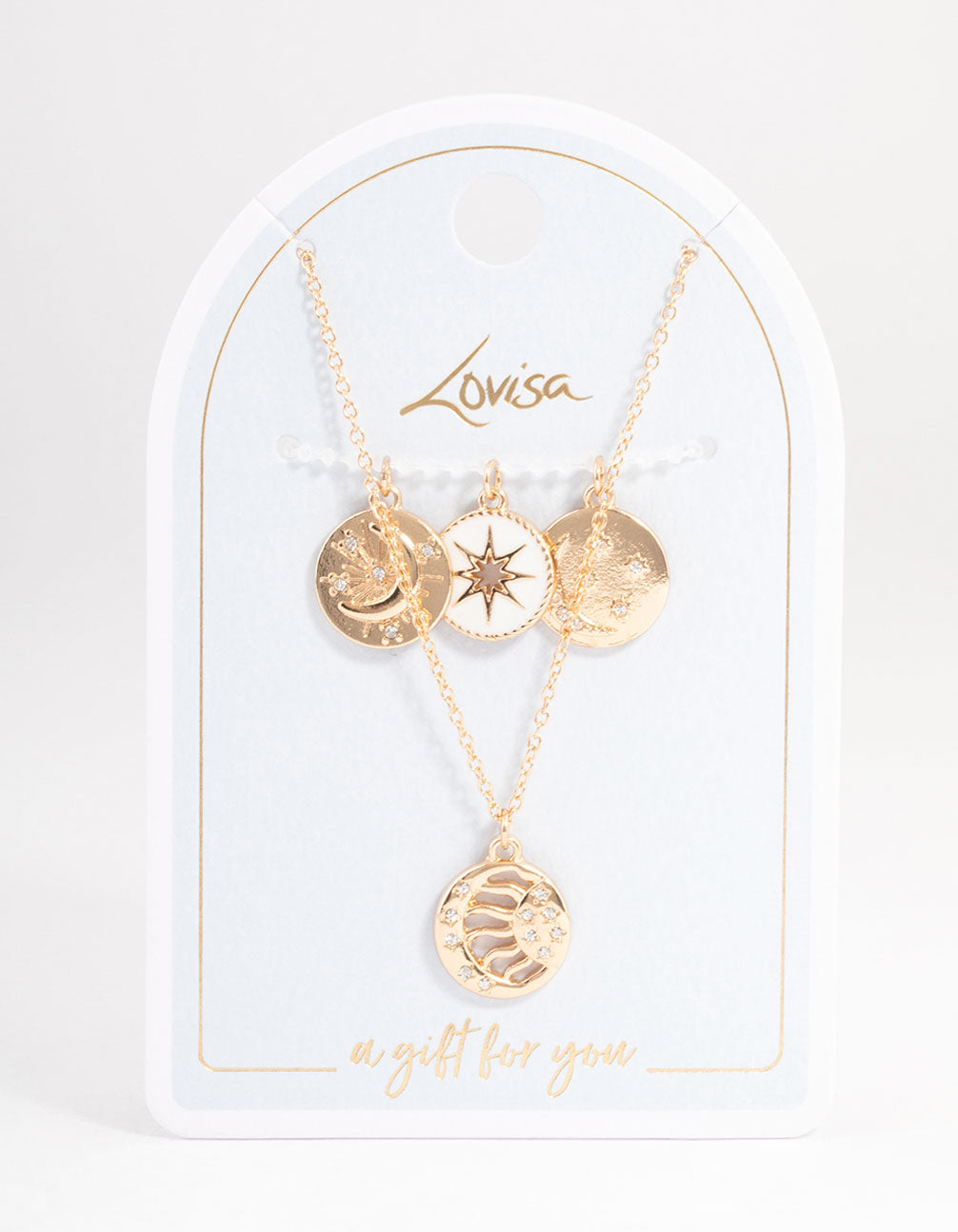 Gold Celestial Charm Necklace Pack