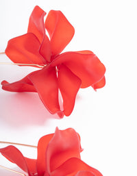 Red Frosted Flower Drop Earrings - link has visual effect only