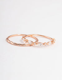 Rose Gold Plated Sterling Silver Marquise Ring Pack - link has visual effect only