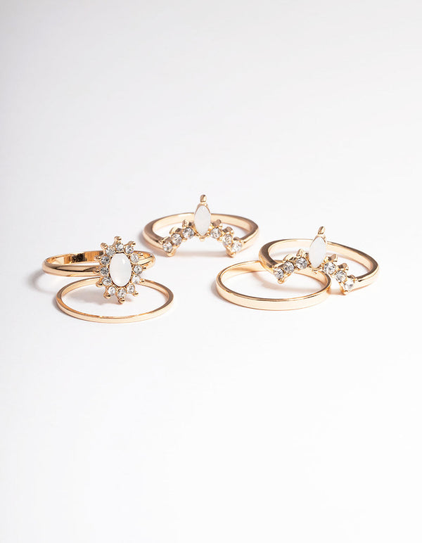 Gold Opal Nesting Ring Pack