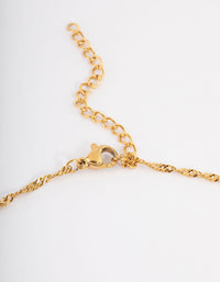 Gold Plated Stainless Steel Diamante Heart Necklace - link has visual effect only