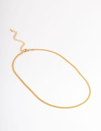 Gold Plated Stainless Steel Herringbone Necklace 3mm - link has visual effect only