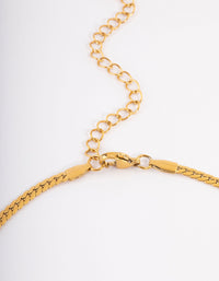 Gold Plated Stainless Steel Herringbone Necklace 3mm - link has visual effect only