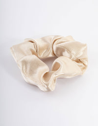 Cream Fabric Satin Scrunchie - link has visual effect only