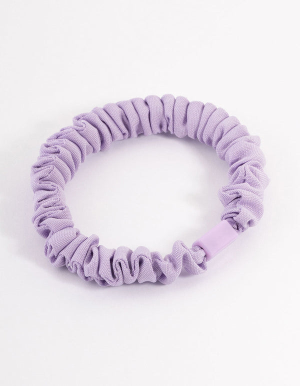 Purple Fabric Clamp Thin Scrunchie