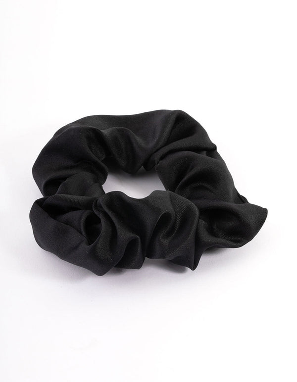 Fabric Black Satin Scrunchie