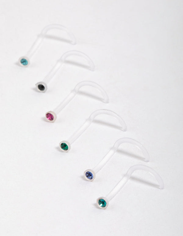 Surgical Steel Assorted Nose Studs 6-Pack