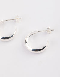 Sterling Silver Bevelled Polish Hoop Earrings - link has visual effect only