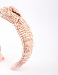 Blush Fabric Woven Knot Headband - link has visual effect only