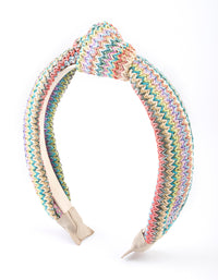 Multi-coloured Fabric Woven Knot Headband - link has visual effect only