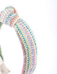 Multi-coloured Fabric Woven Knot Headband - link has visual effect only