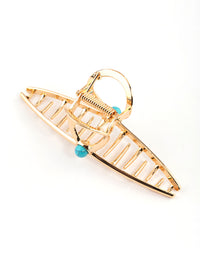 Turquoise Single Stone Gold Claw Clip - link has visual effect only