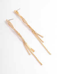 Gold Flat Snake Cupchain Drop Earrings - link has visual effect only