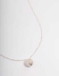 Silver Filigree Ball Pendant Necklace - link has visual effect only