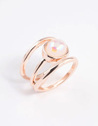Rose Gold Iridescent Oval Ring - link has visual effect only