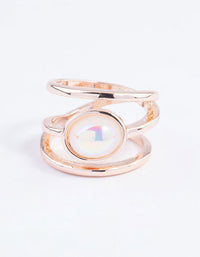 Rose Gold Iridescent Oval Ring - link has visual effect only