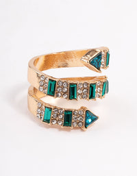 Gold Emerald Wrap Ring - link has visual effect only