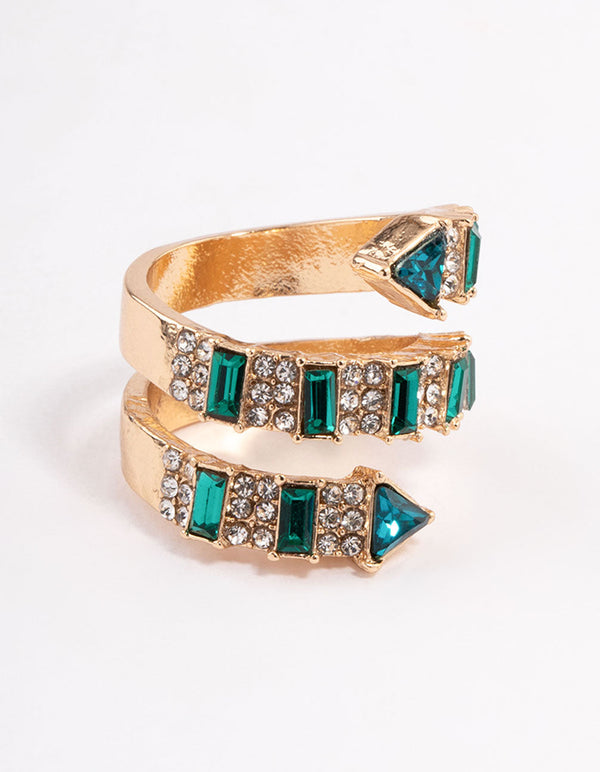 Gold Emerald Wrap Ring