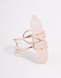 Rose Gold Semi Precious Pink Stone Ring - link has visual effect only