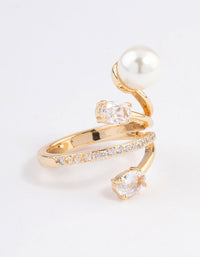 Gold Plated Flare Pearl Ring - link has visual effect only