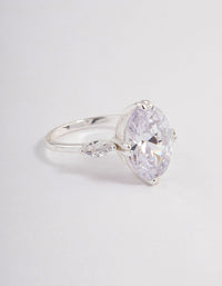 Silver Grand Oval Marquise Ring - link has visual effect only