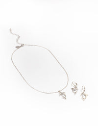 Rhodium Dolphin Jewellery Set - link has visual effect only