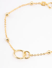 Gold Plated Sterling Silver Linked Circle Bracelet - link has visual effect only
