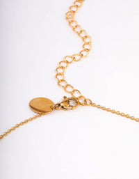 Gold Plated Stainless Steel Teardrop Stone Pendant Necklace - link has visual effect only