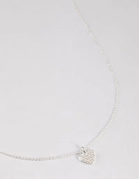 Sterling Silver Pave Cubic Zirconia Heart Necklace - link has visual effect only