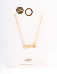 Gold Plated 'Mama' Cubic Zirconia Necklace - link has visual effect only
