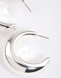 Silver Thick Puffy Hoop Earrings - link has visual effect only