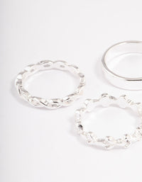 Silver Plain & Twisted Ring 3-Pack - link has visual effect only