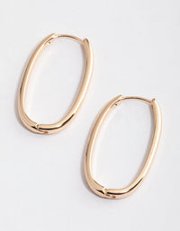 Gold Long Skinny Oval Hoop Earrings - link has visual effect only